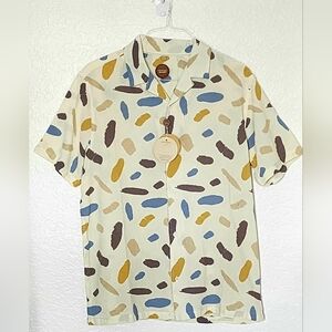 COMMON PEOPLE NWT Men's Cotton Abstract Print Short Sleeve Shirt. Size L